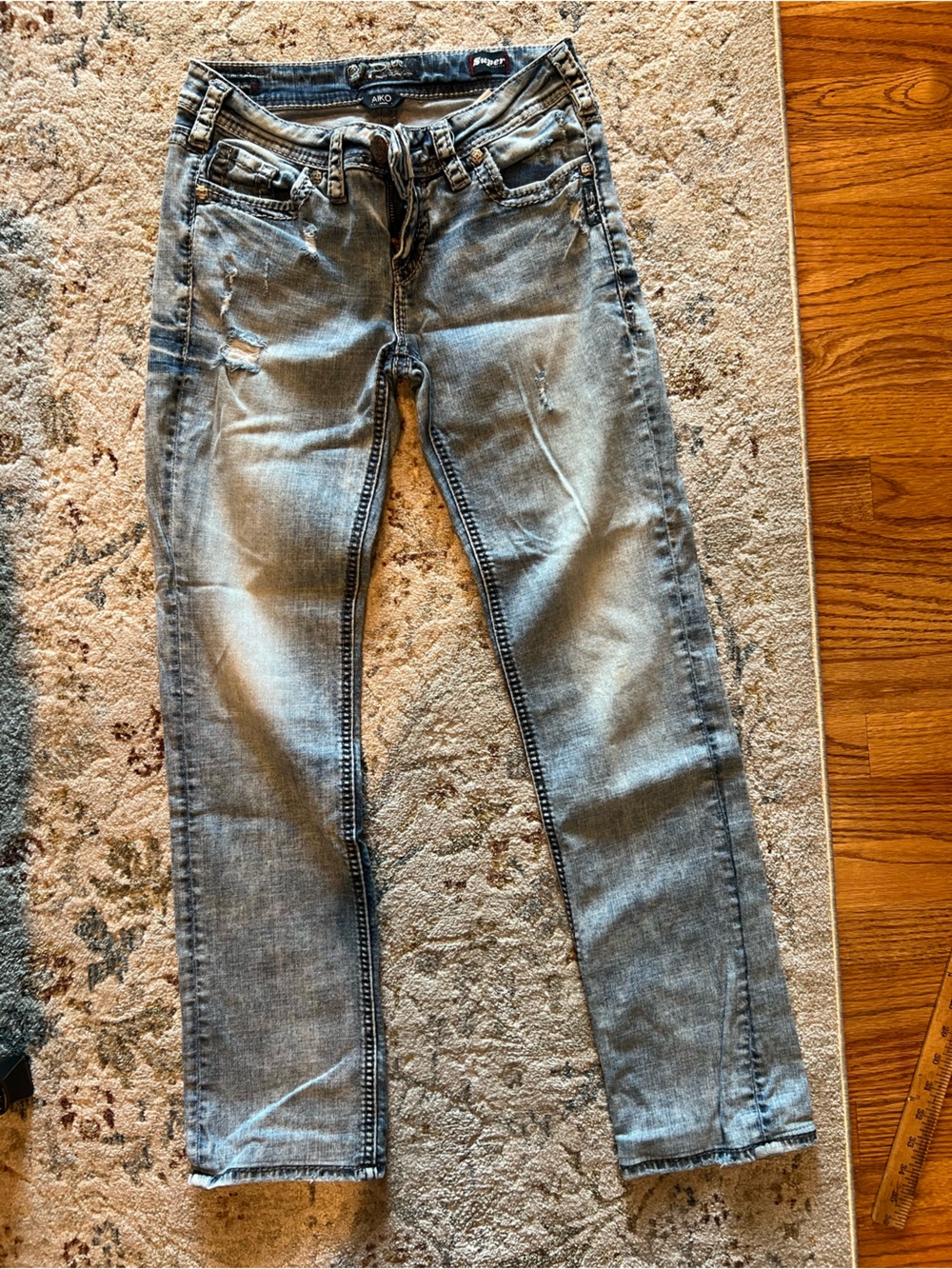 Silver Jeans Women's Straight Leg Faded Blue Denim